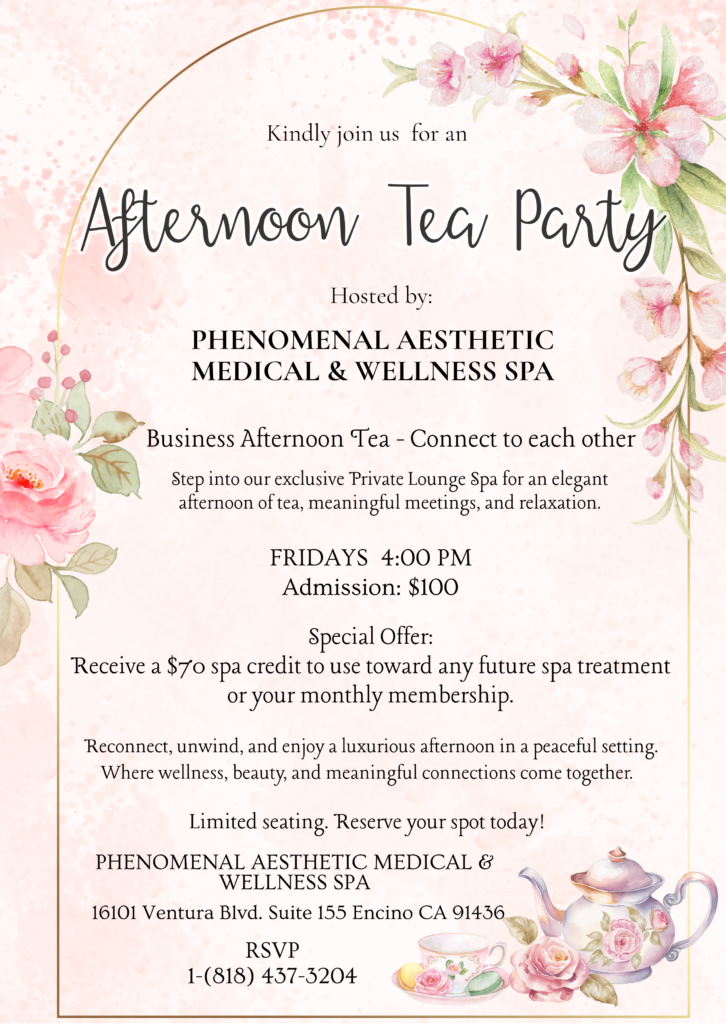 afternoon tea invite with time and day